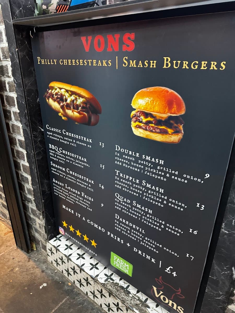 Vons | Smash Burgers • Philly Cheesesteak • Ealing